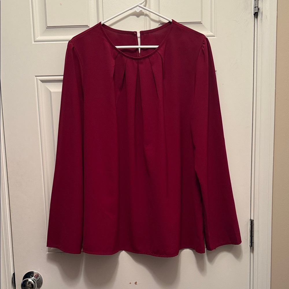 Chic Burgundy Women's Blouse